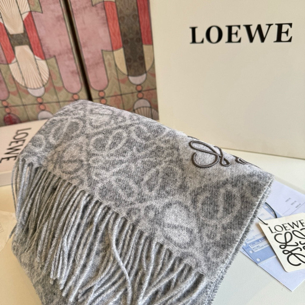 Loewe Fringed Pattern Scarf