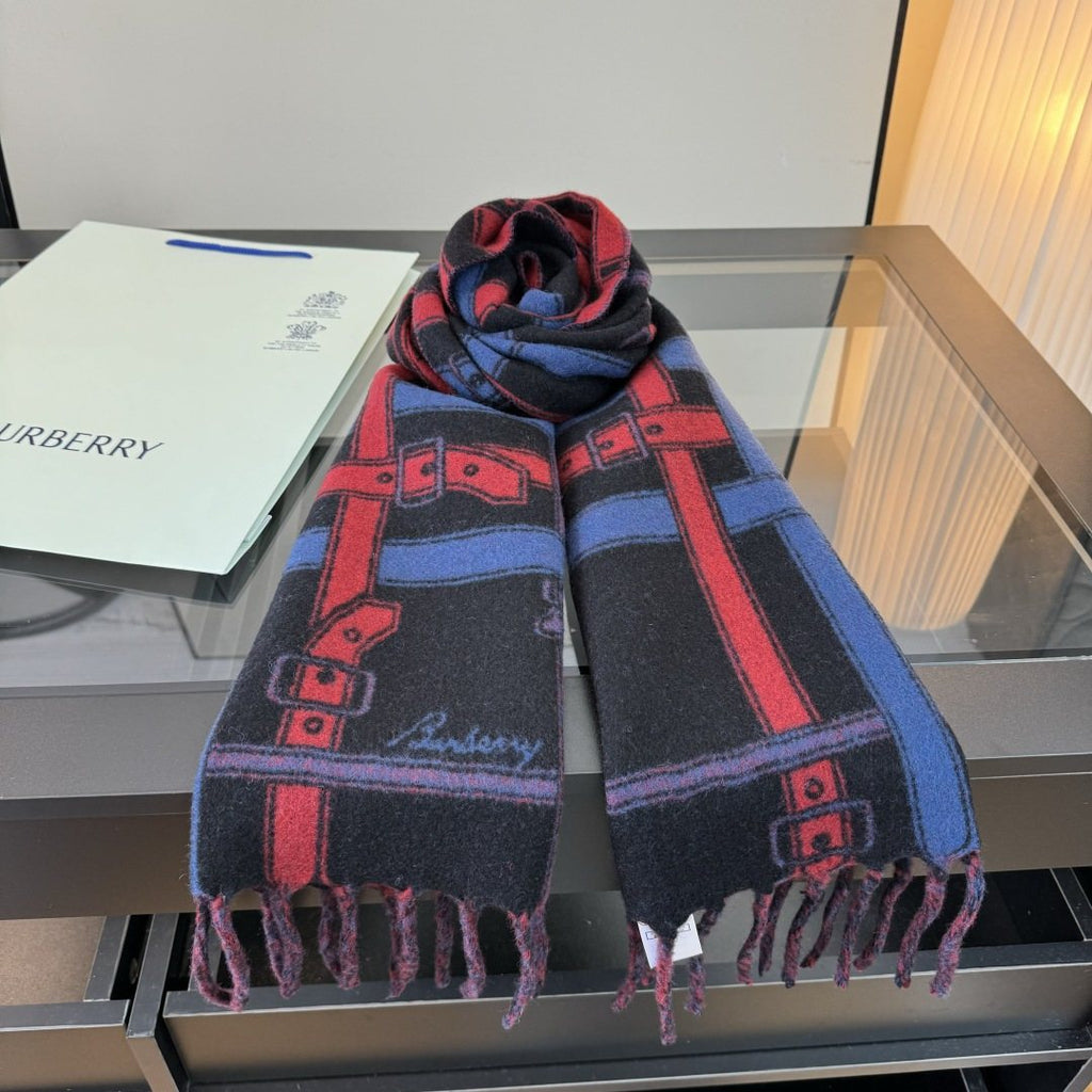 Burberry Reversible Cashmere Fringe Scarf