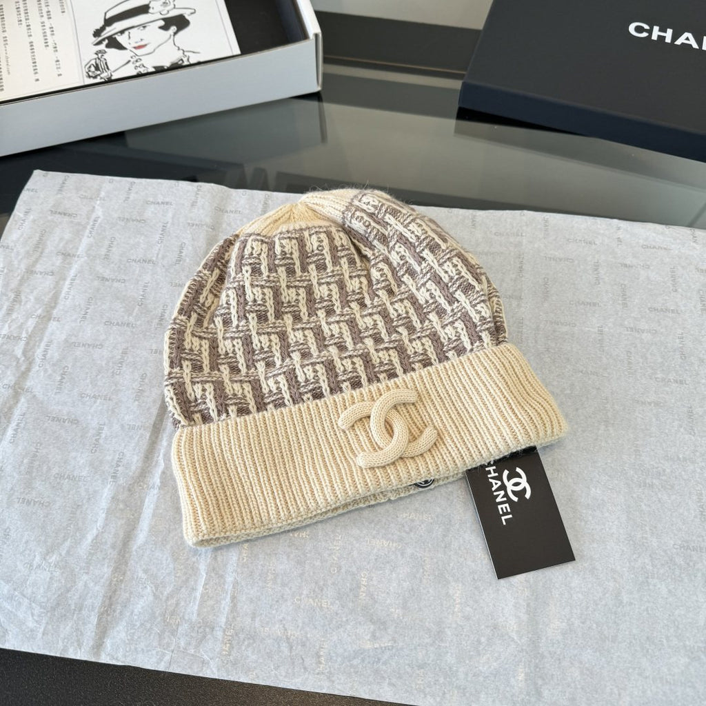 Chanel Logo Knit Hat, Scarf & Gloves Set