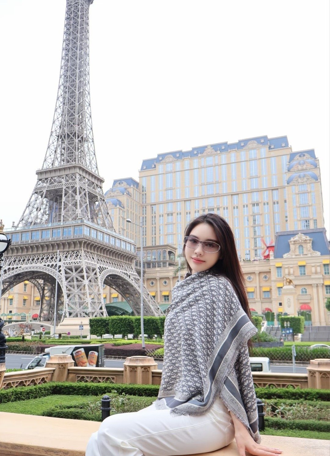 Dior Fringed Monogram Shawl Scarf