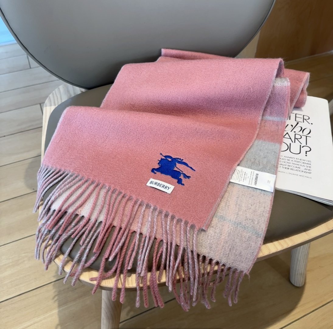 Burberry Reversible Plaid Fringed Scarf