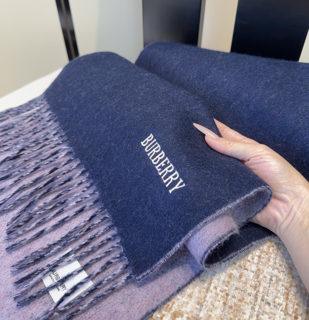 Burberry Two-Tone Fringed Scarf