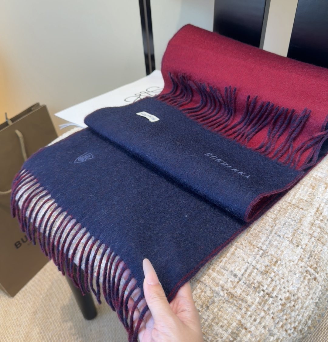 Burberry Two-Tone Fringed Scarf