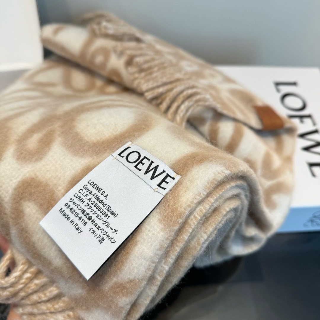 Loewe Loop Motif Fringed Scarf