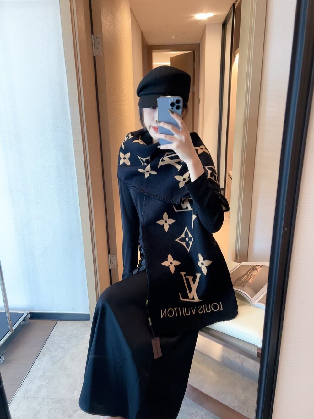 Louis Vuitton Reversible Jacquard Scarf with Stitched Edge