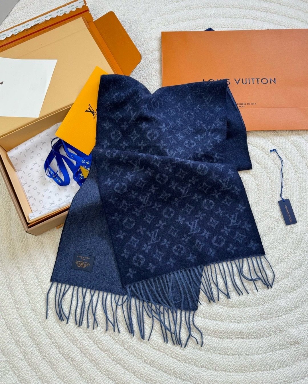Louis Vuitton Men's Monogram Fringe Scarf - 30 x 180 cm