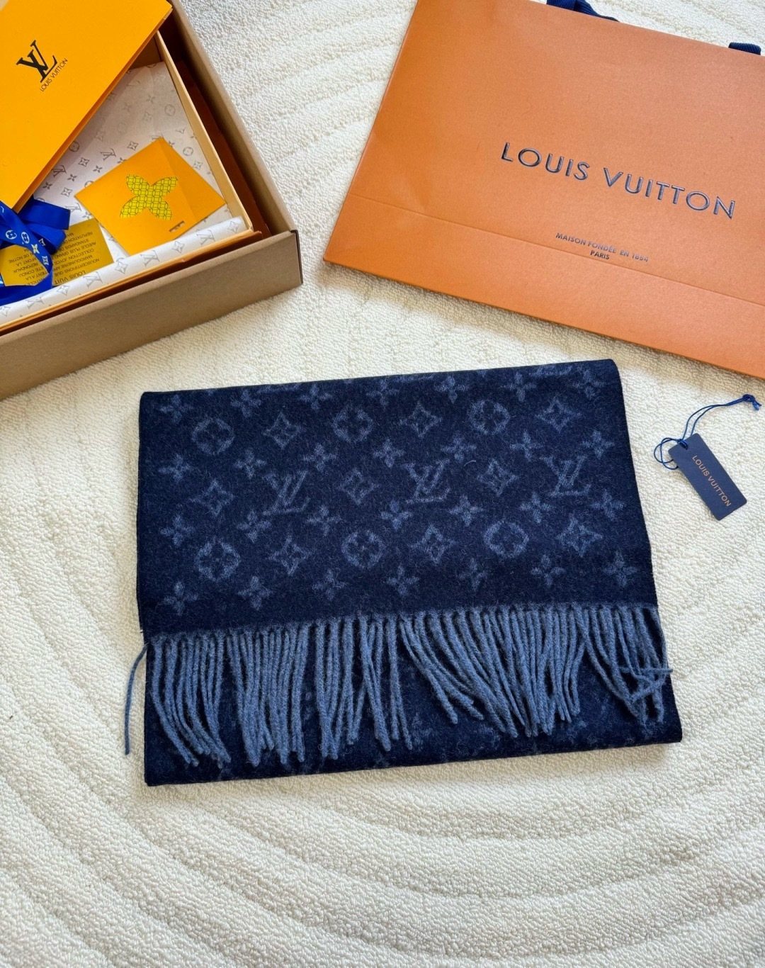 Louis Vuitton Men's Monogram Fringe Scarf - 30 x 180 cm