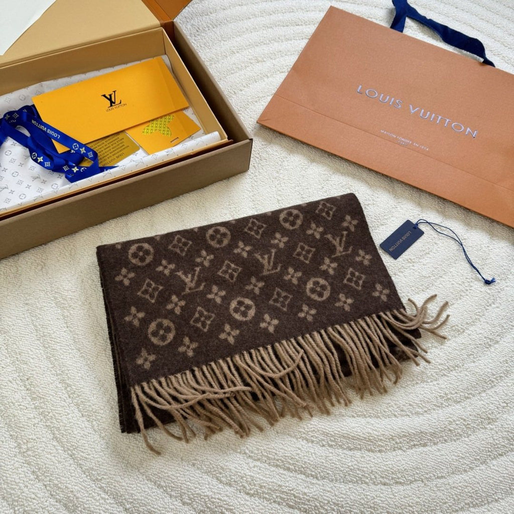 Louis Vuitton Men's Tonal Monogram Cashmere Scarf