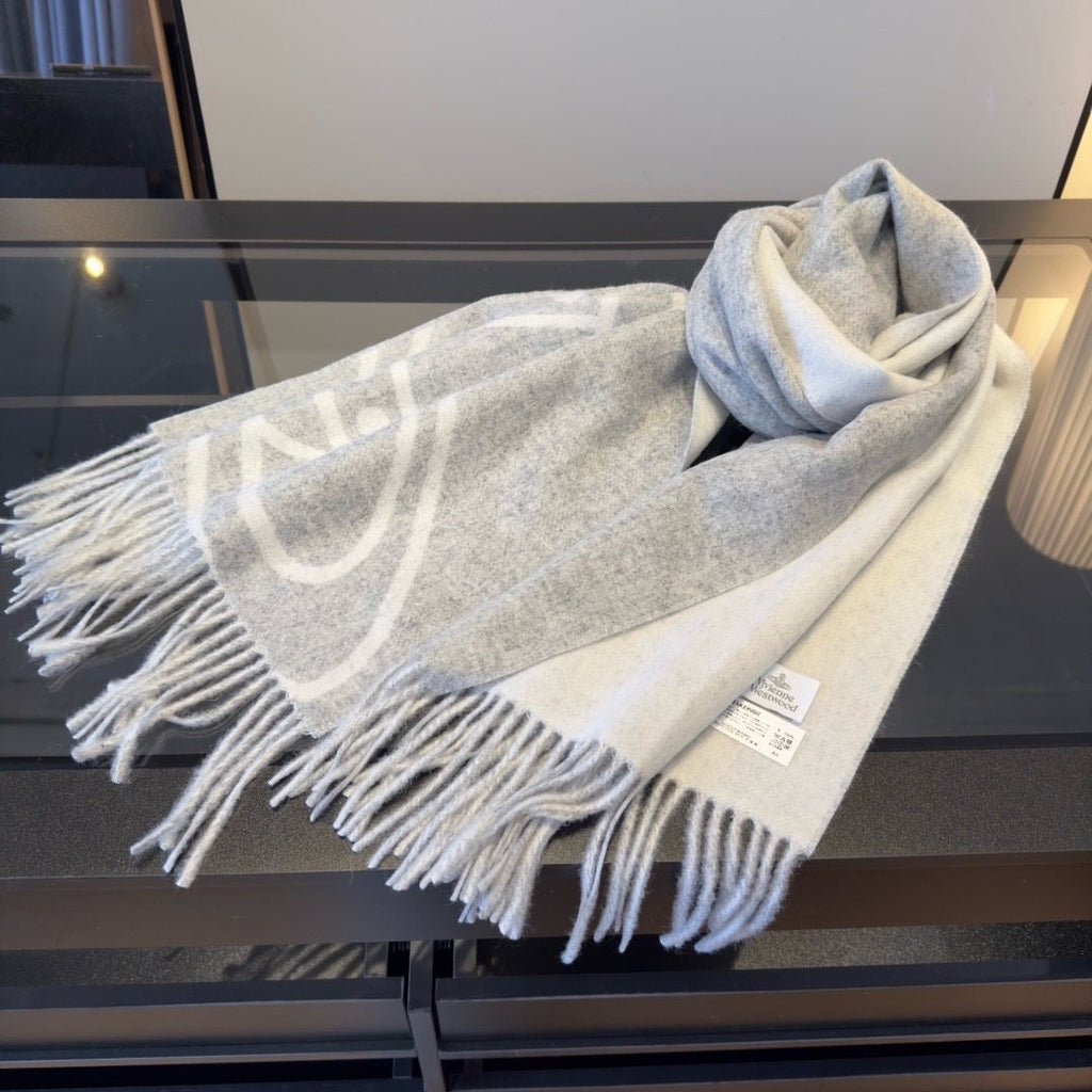 Vivienne Westwood Orb Motif Fringed Scarf