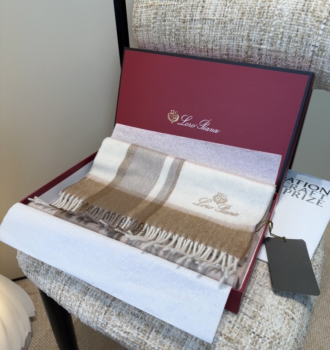 Loro Piana Fringed Plaid Scarf