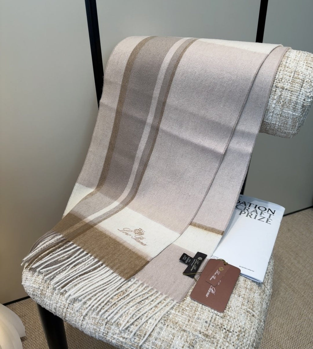 Loro Piana Fringed Plaid Scarf