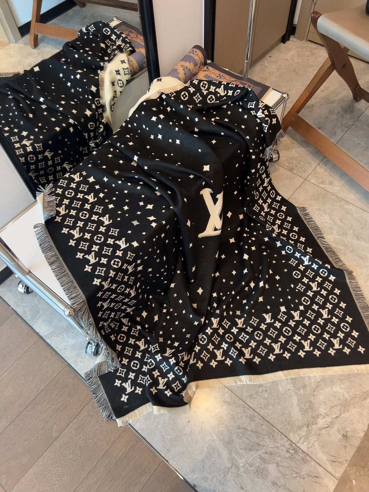 Louis Vuitton Starry Monogram Fringed Wrap