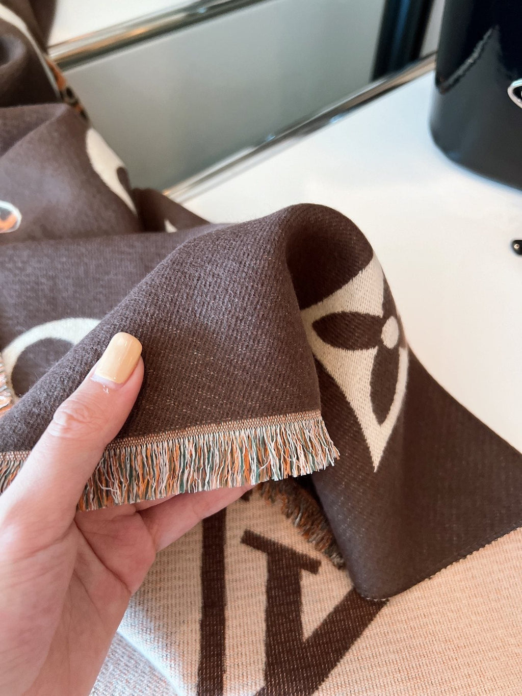 Louis Vuitton Cashmere-Blend Floral Monogram Scarf