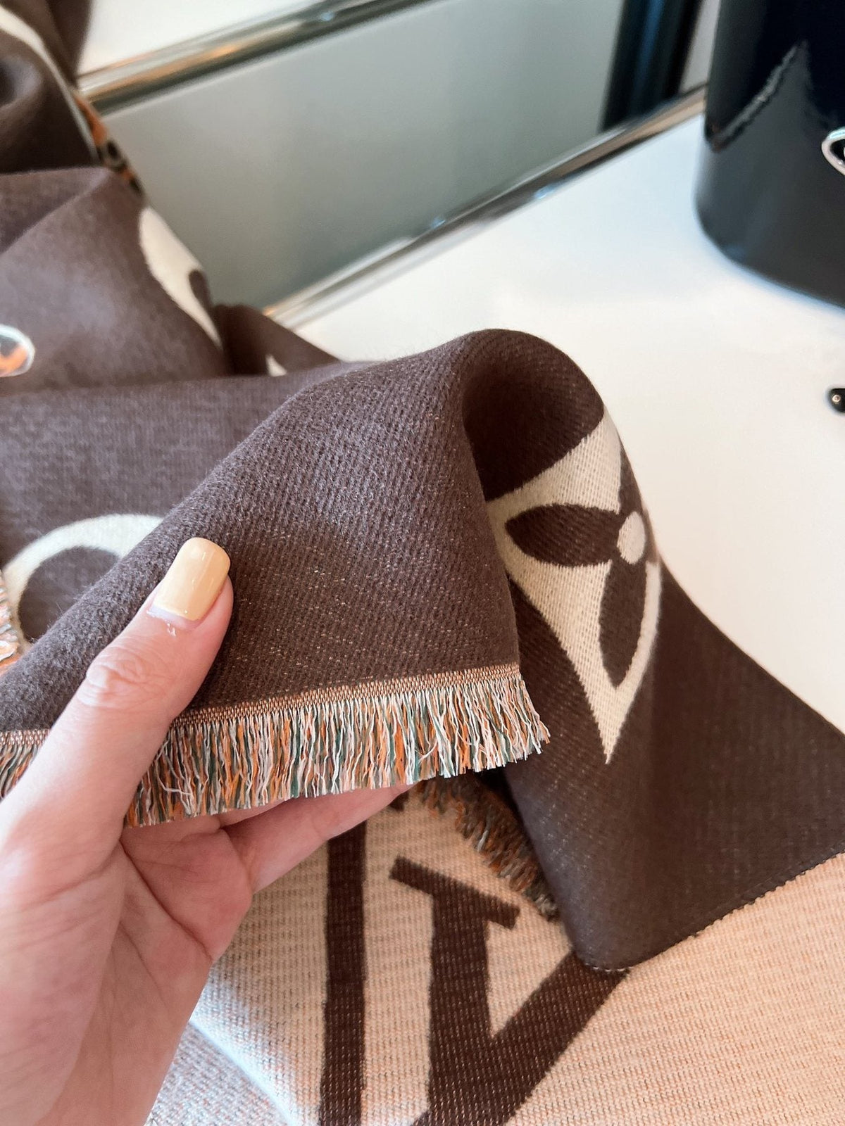Louis Vuitton Cashmere-Blend Floral Monogram Scarf