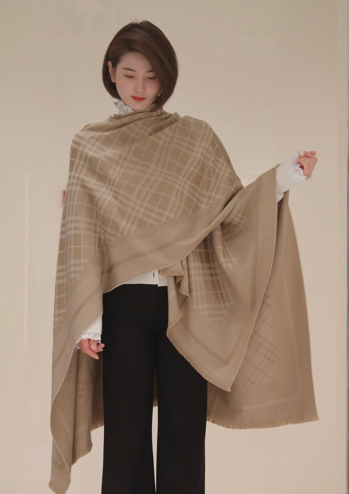 Burberry Fringed Woven Shawl