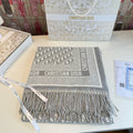 Dior Cashmere-Wool Monogram Square Scarf