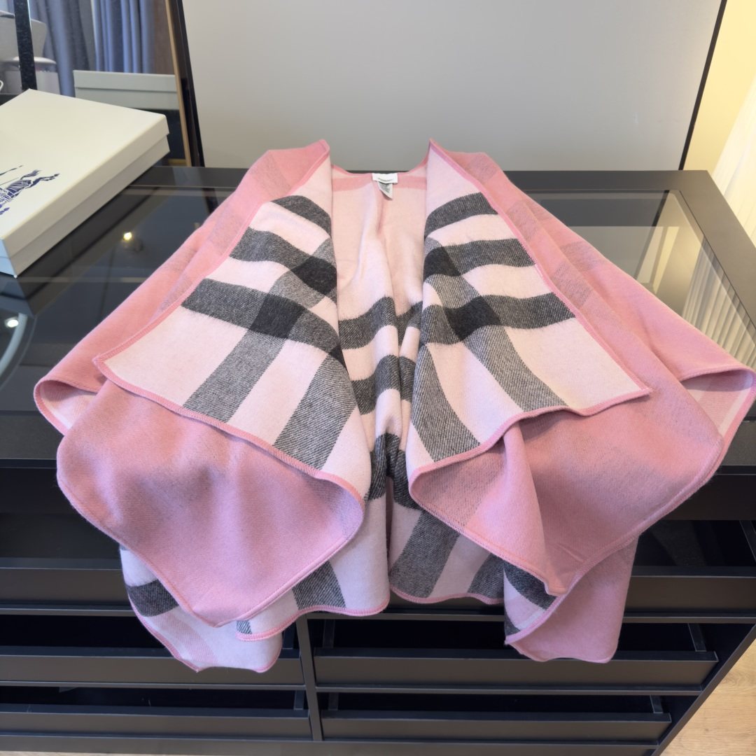 Burberry Reversible Plaid Poncho