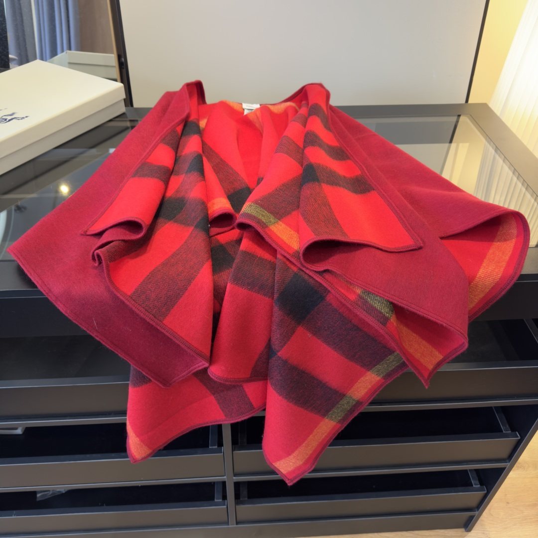 Burberry Reversible Plaid Poncho