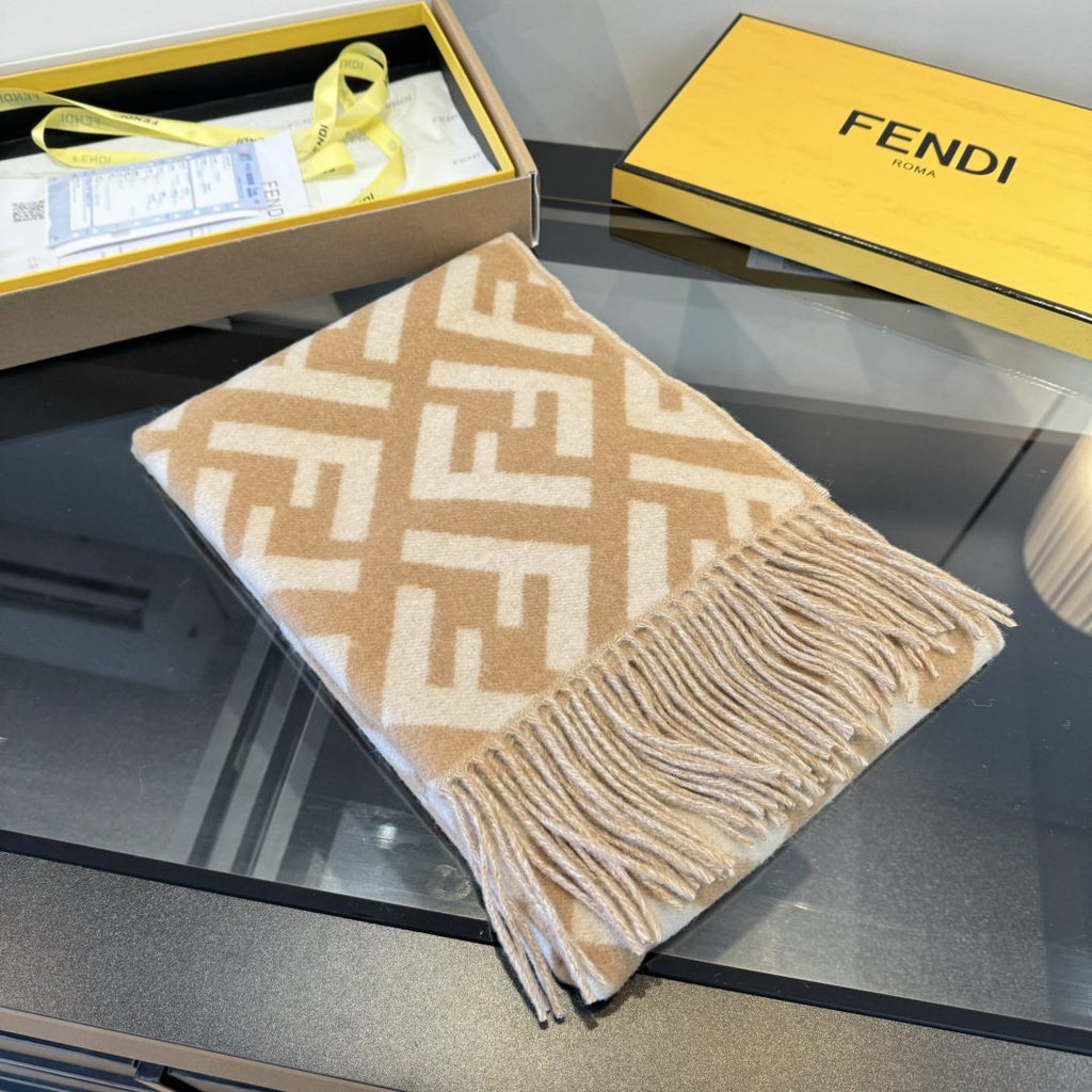 Fendi Geometric Fringed Scarf