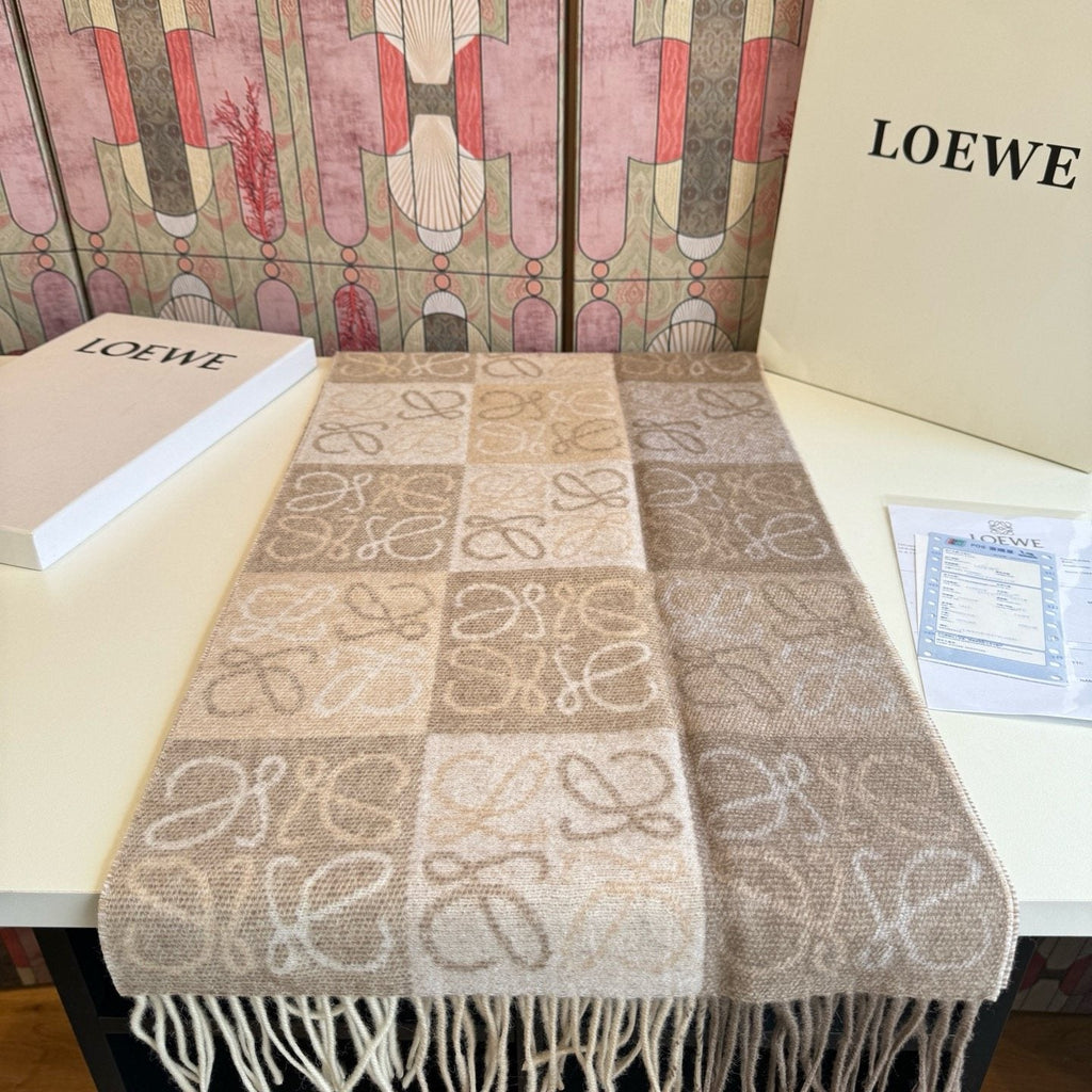 Loewe Fringed Patterned Scarf