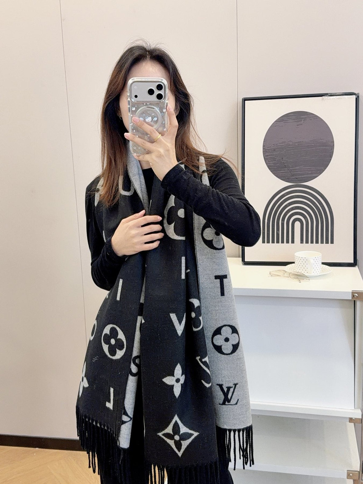 Louis Vuitton Knotted-Fringe Monogram Scarf - 65 x 180 cm
