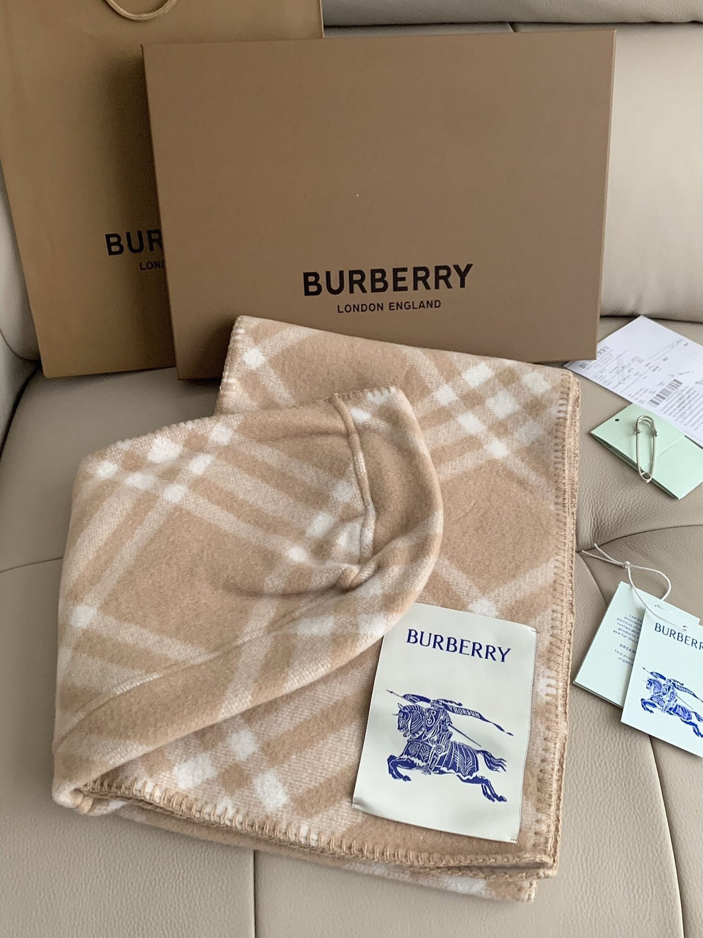 Burberry Hooded Plaid Wrap Scarf - 30 x 180 cm