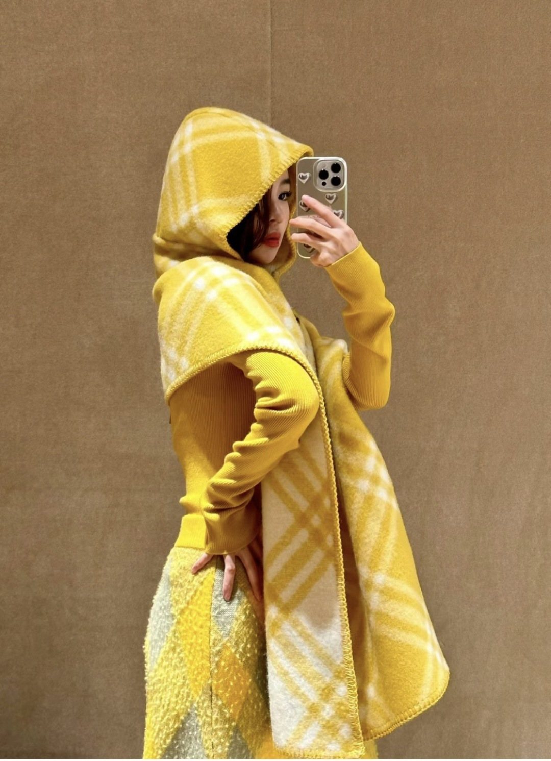 Burberry Plaid Hooded Scarf Wrap