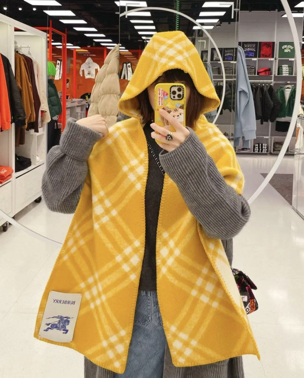 Burberry Plaid Hooded Scarf Wrap